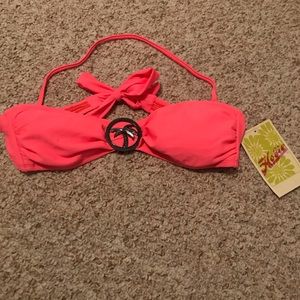 Hobie coral bandeau bikini top